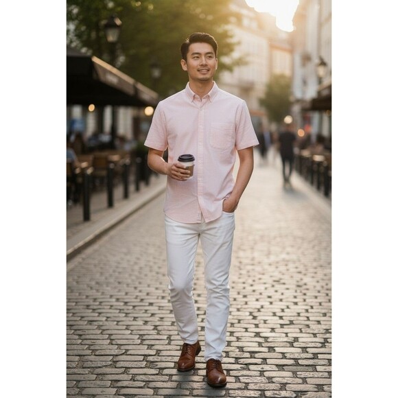 NWT Mizzen Main Leeward Shirt Mens M Geometric Performance 4 Way Stretch - Picture 2 of 11